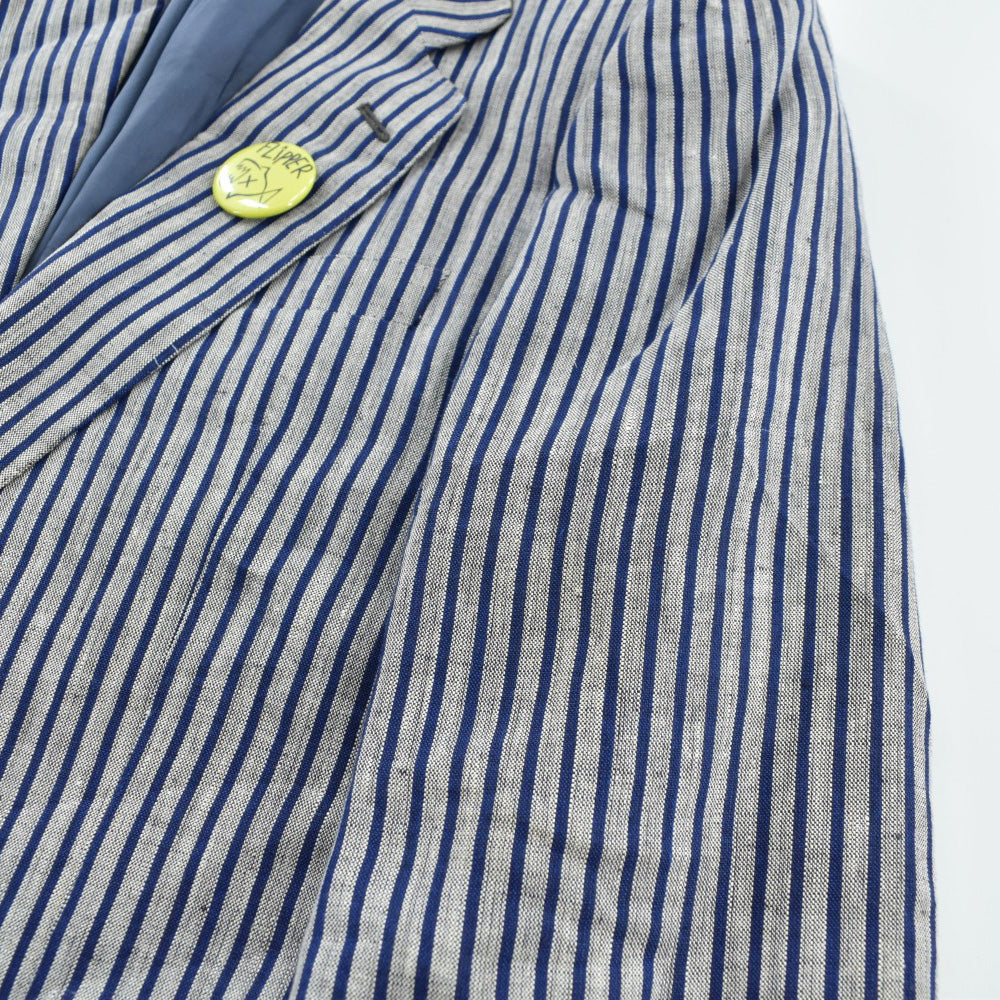 80's Pierre Cardin "FLIPPER" リネン ストライプ テーラードジャケット 260901H