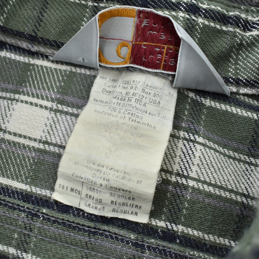 90's Carhartt ヘビーフランネルシャツ USA製 260731H