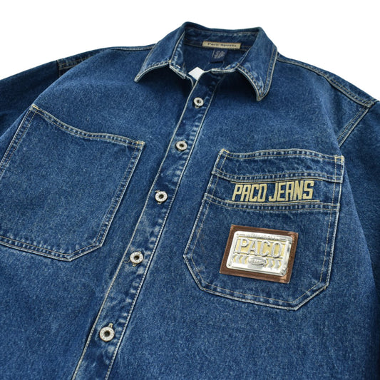 90's PACO JEANS メタルプレート デニム シャツジャケット 260508H