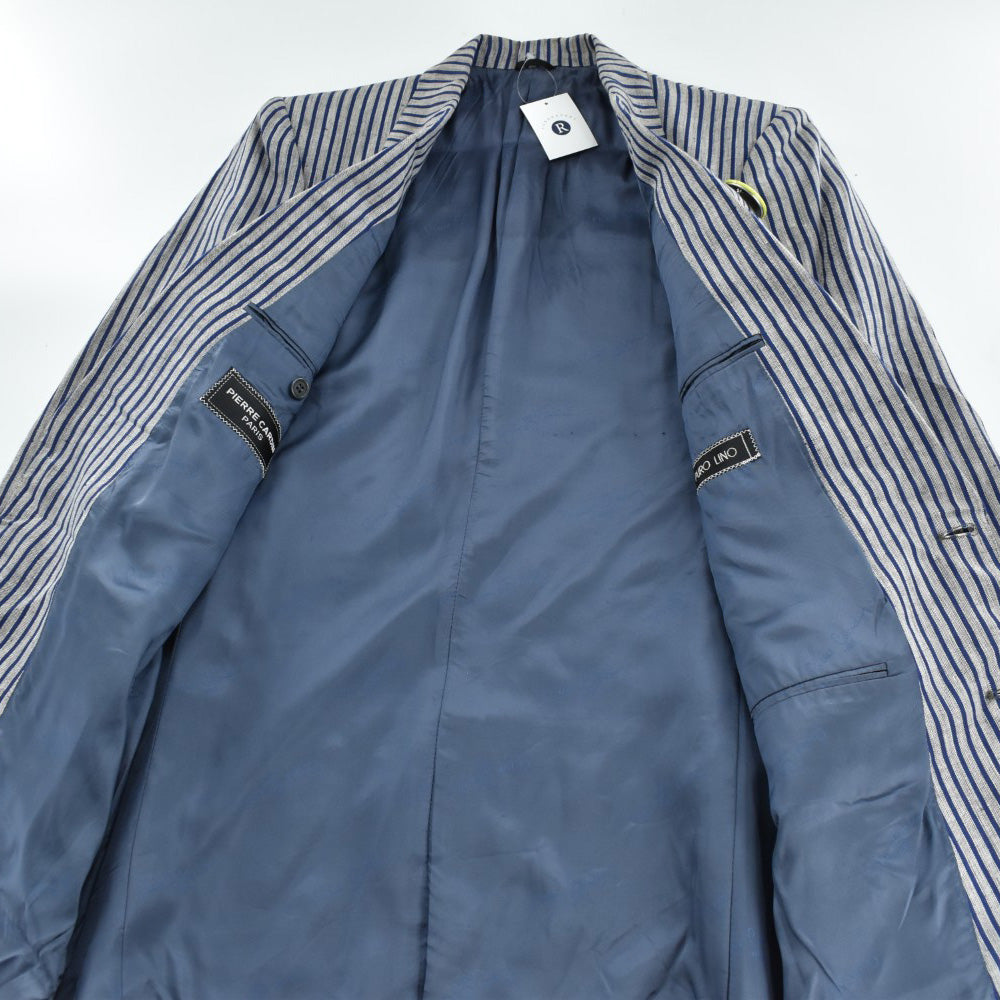 80's Pierre Cardin "FLIPPER" リネン ストライプ テーラードジャケット 260901H