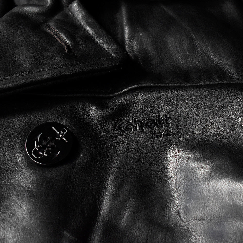 90's Schott U.S. 740N PEA JACKET オールレザー Pコート USA製 241110H