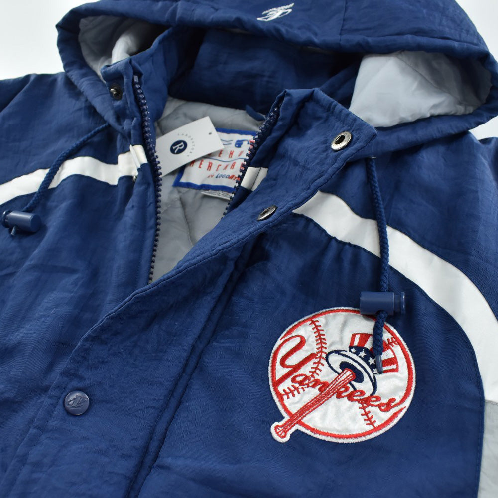 90’s Logo Athletic MLB "New York Yankees" 中綿 ナイロンジャケット フード付き 261023H