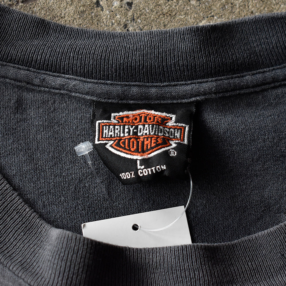 90's Harley-Davidson “イーグル×ロゴ” 両面プリント バイク Tシャツ USA製 250901H