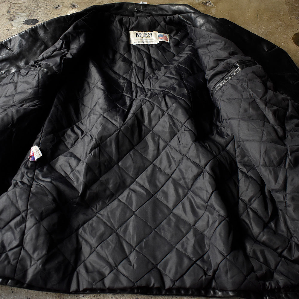 90's Schott U.S. 740N PEA JACKET オールレザー Pコート USA製 241110H