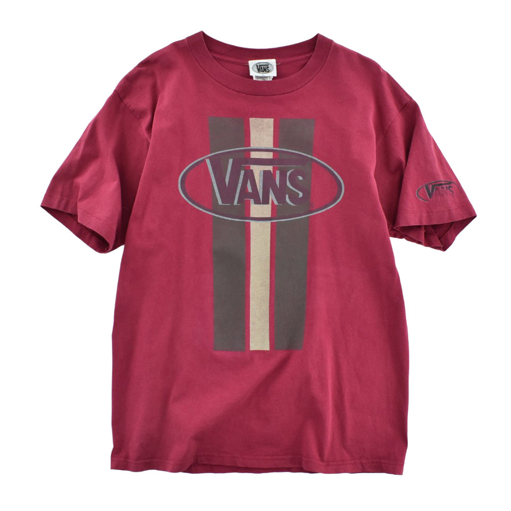 ヴィンテージ90s VANS オーバルロゴTシャツ USA製 XL VANS ヴァンズ オーバルロゴ レーシングストライプ スケートT 90s USA