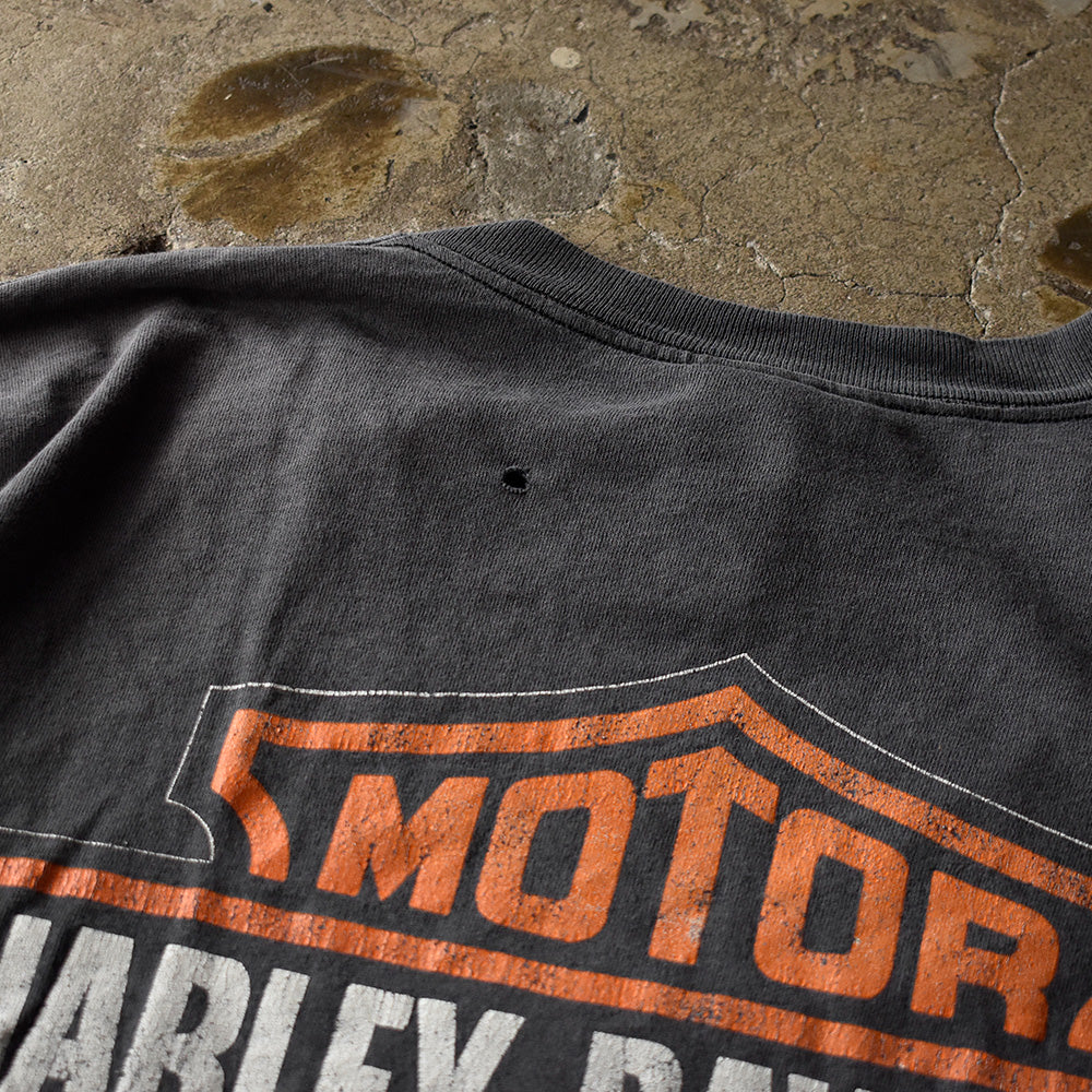 90's Harley-Davidson “イーグル×ロゴ” 両面プリント バイク Tシャツ USA製 250901H