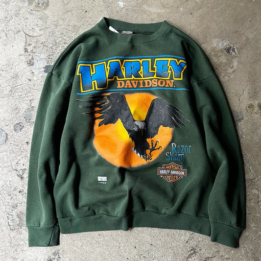 90’s Harley-Davidson イーグル バイク スウェット USA製 240310H