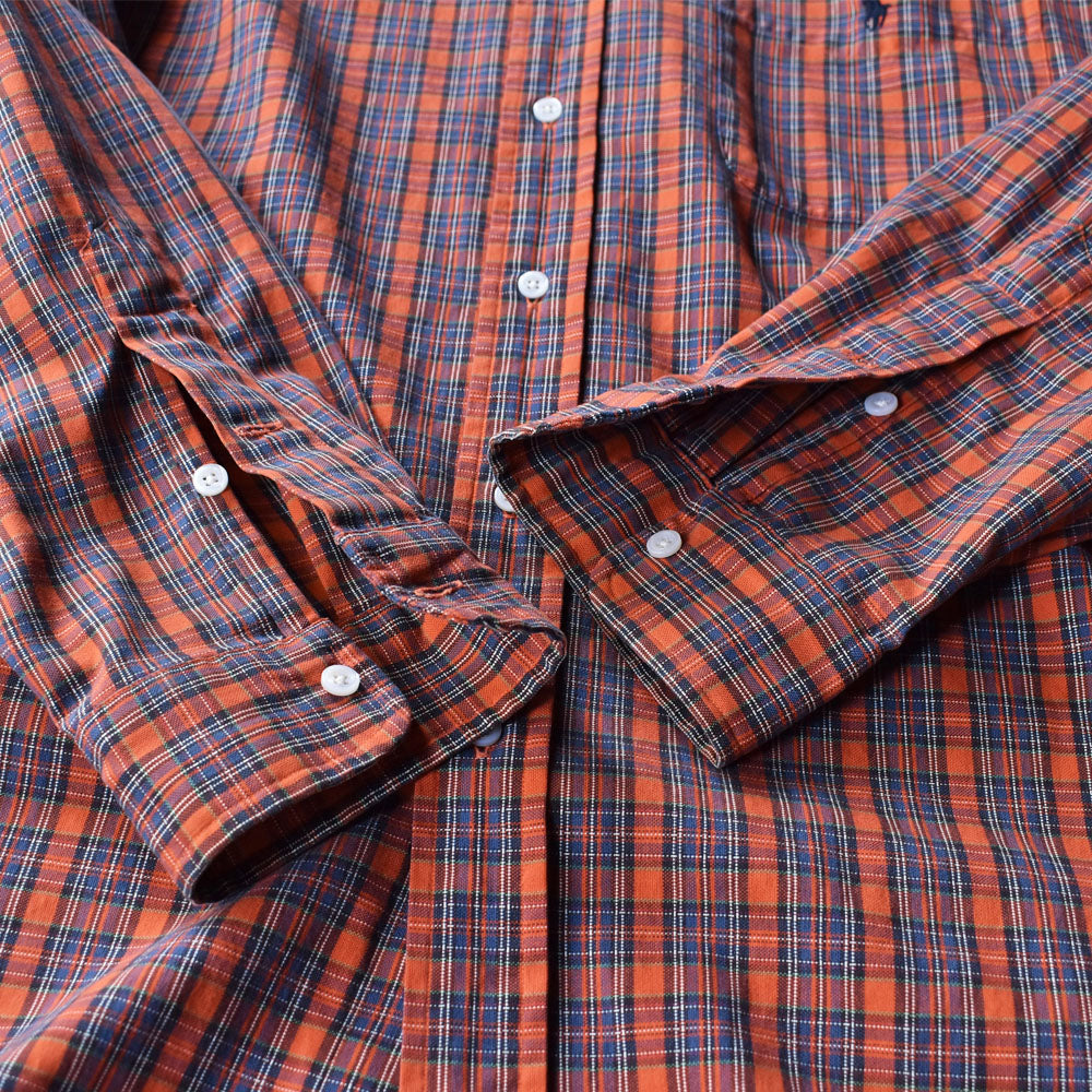 90's Ralph Lauren “BIG SHIRT” タータンチェック ボタンダウンシャツ 240327 S2058