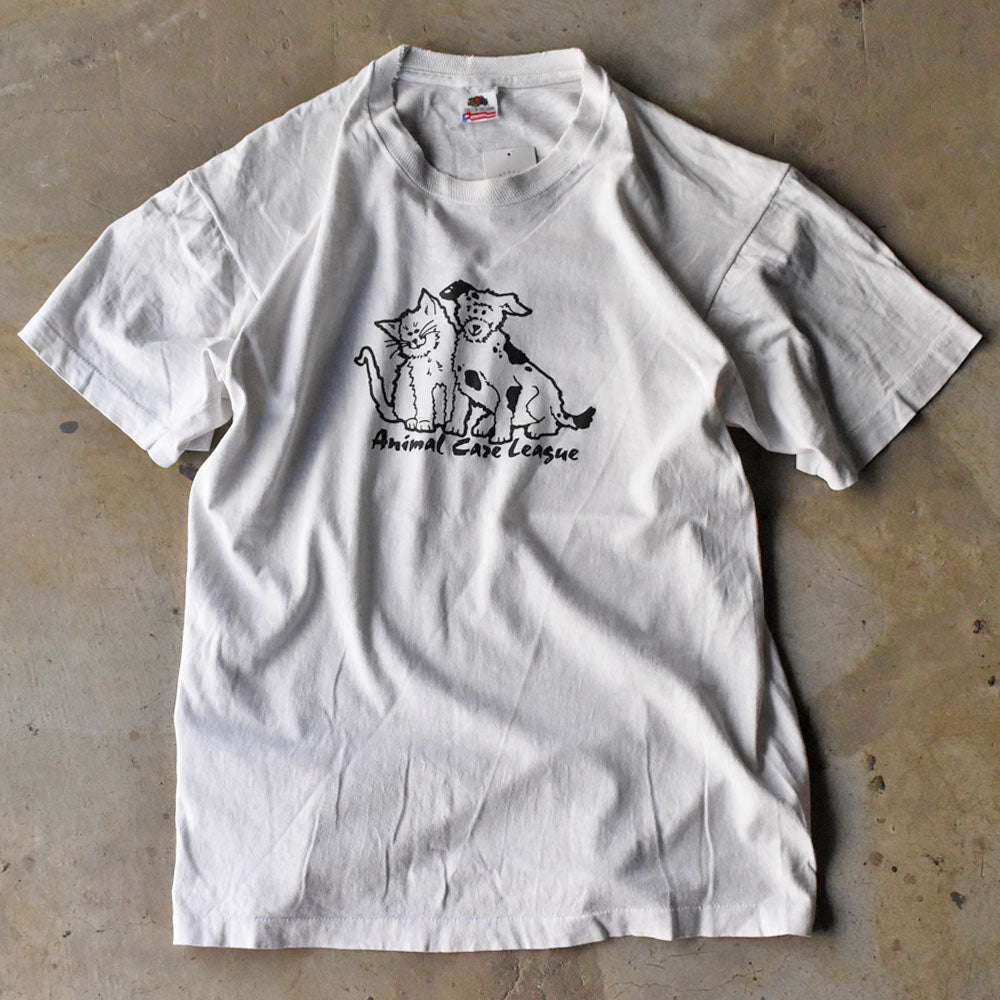 90’s Fruit of the Loom ”Animal Care League” 両面プリント アニマルプリント Tシャツ 240507