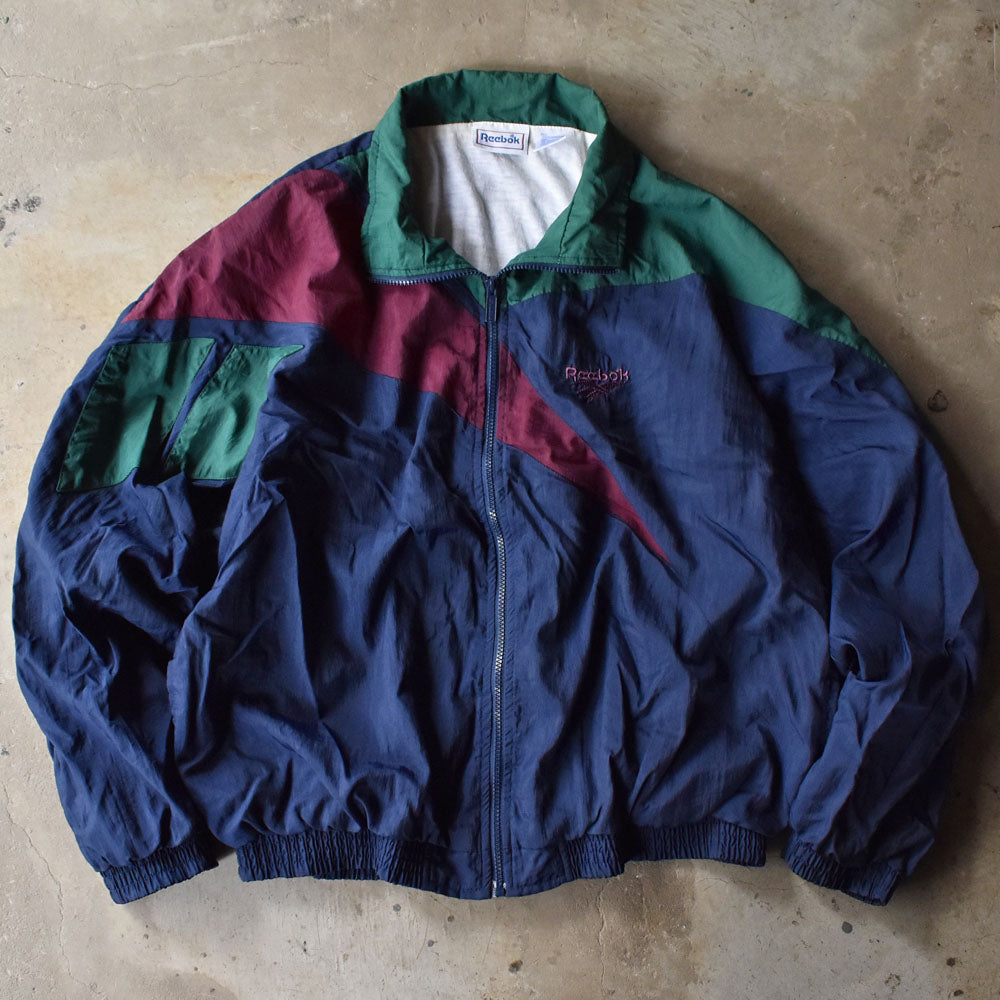 90’s Reebok 裏地付き ビッグロゴ ナイロン トラックジャケット 240526
