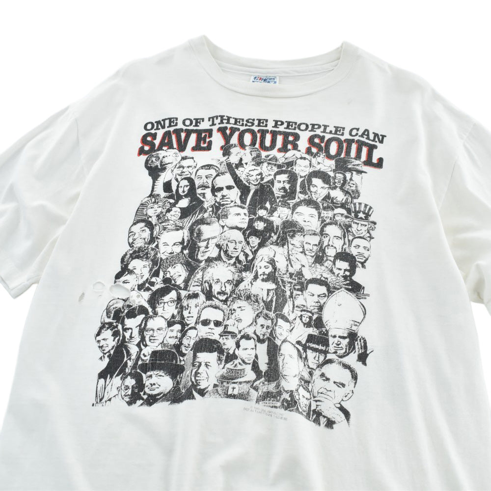 90's "SAVE YOUR SOUL" ジーザス 偉人コラージュ Tシャツ USA製 260915H