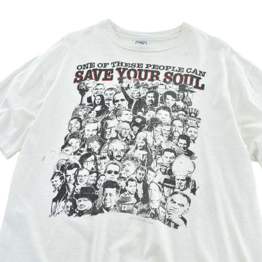90's "SAVE YOUR SOUL" ジーザス 偉人コラージュ Tシャツ USA製 260915H