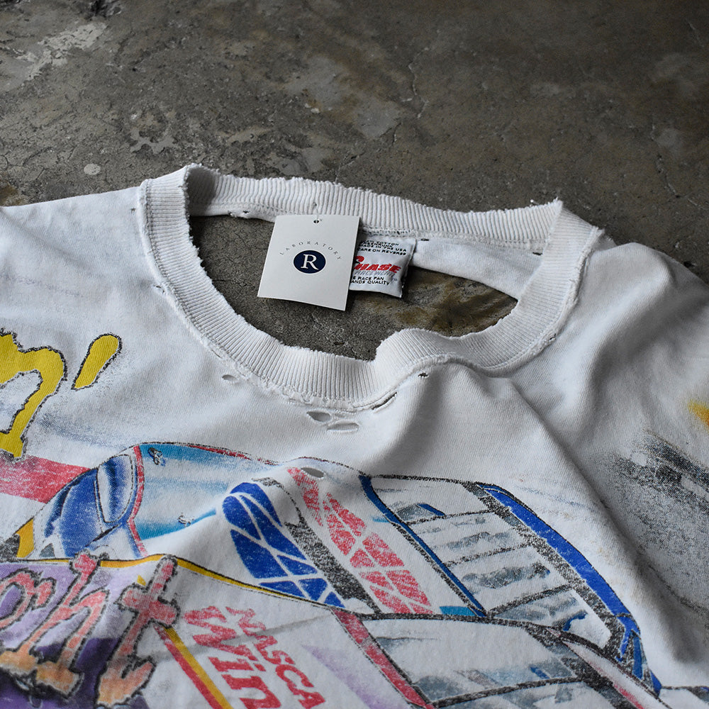 90's ボロ！ CHASE authentics "RBristol Motor Speedway" AOP！ レーシング Tシャツ USA製 250716H