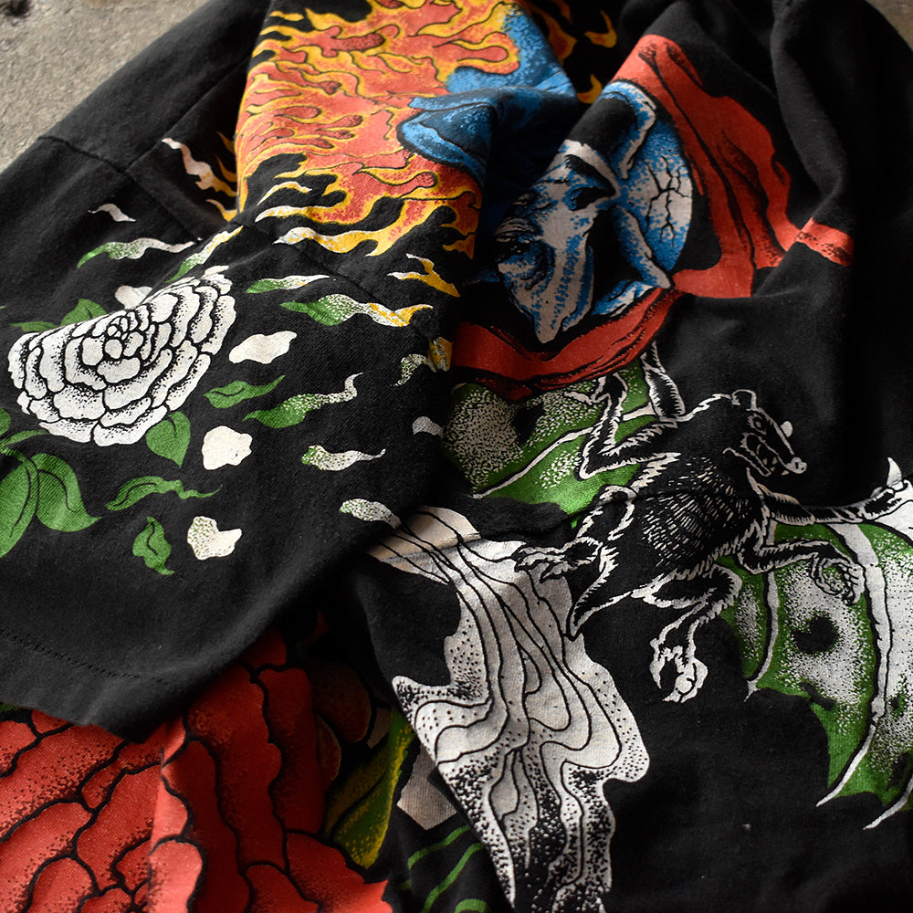 90's AOP！ Ozzy Osbourne “Tattoo pattern” ロック Tシャツ 250818H