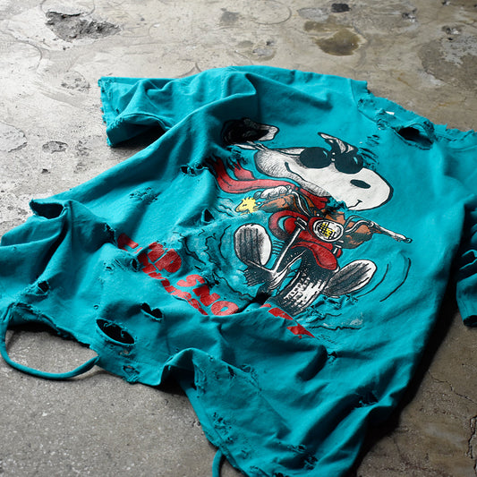 90’s ボロ! バイクスヌーピー Tシャツ USA製 240507H