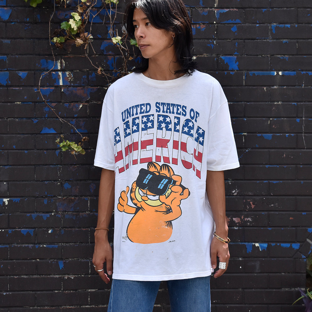 90's　Garfield/ガーフィールド　"United States of America" Tee　USA製　230819H