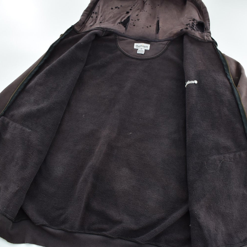 Y2K Carhartt 刺繍ロゴ "鬼フェード＆BORO" ジップパーカー  260616H