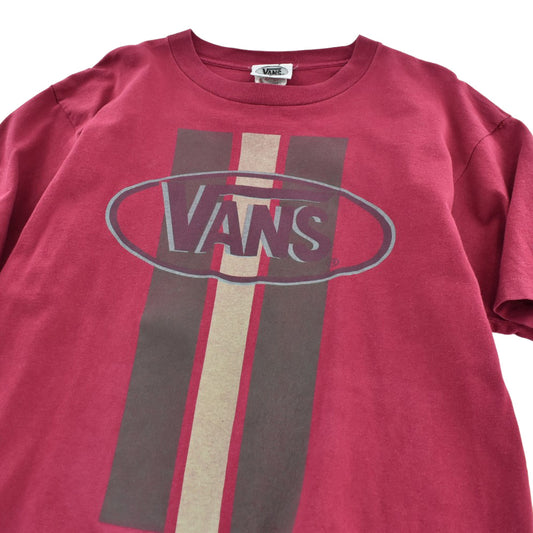 90's VANS オーバルロゴ レーシングストライプ スケートT USA製 260904H