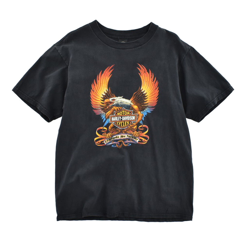 90's HARLEY-DAVIDSON "Legends Are Forever" イーグル バイカーTシャツ USA製 260814H