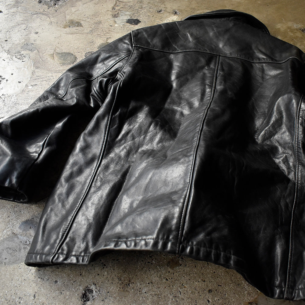 90's Schott U.S. 740N PEA JACKET オールレザー Pコート USA製 241110H