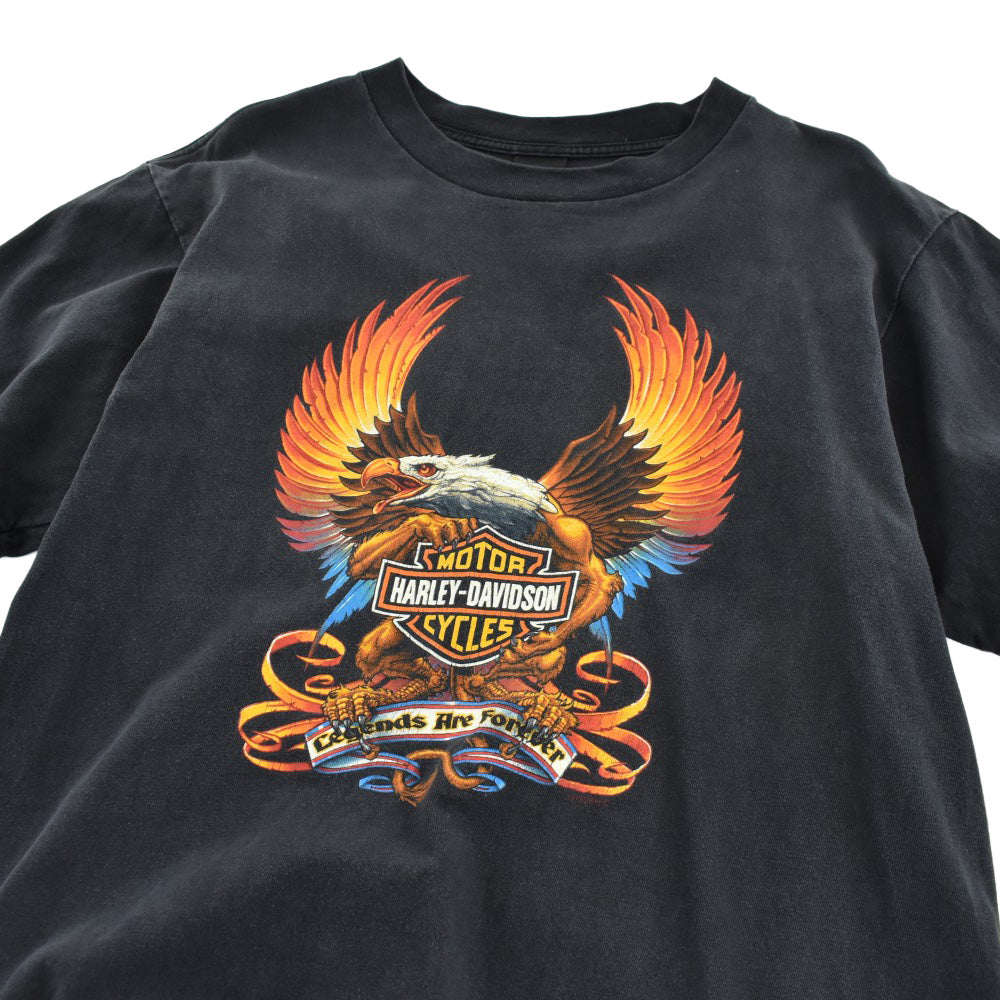 90's HARLEY-DAVIDSON "Legends Are Forever" イーグル バイカーTシャツ USA製 260814H