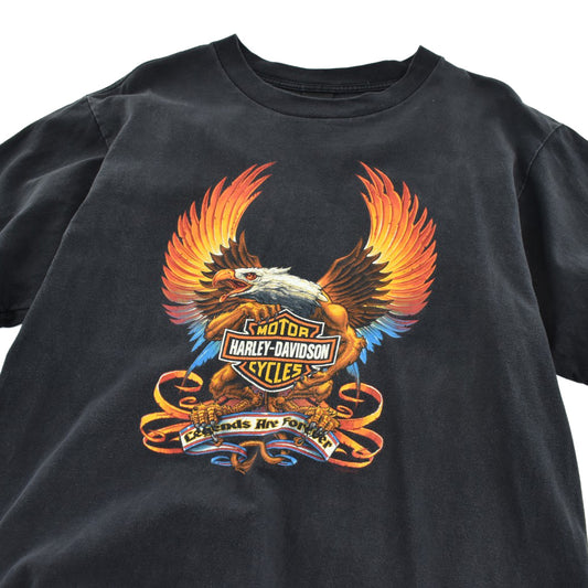 90's HARLEY-DAVIDSON "Legends Are Forever" イーグル バイカーTシャツ USA製 260814H