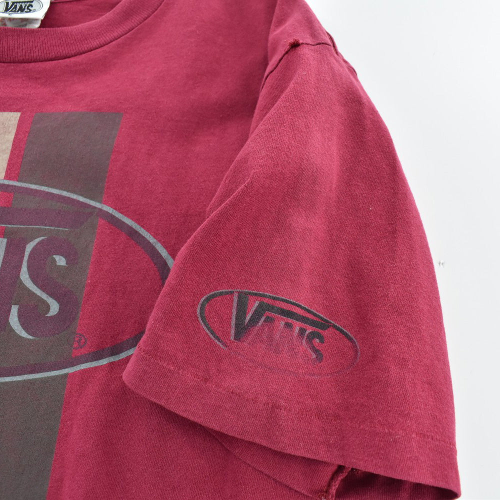 ヴィンテージ90s VANS オーバルロゴTシャツ USA製 XL VANS ヴァンズ オーバルロゴ レーシングストライプ スケートT 90s USA