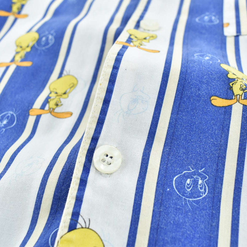 Y2K Looney Tunes "Tweety" ストライプ パジャマシャツ 260714H