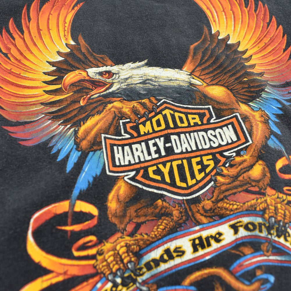 90's HARLEY-DAVIDSON "Legends Are Forever" イーグル バイカーTシャツ USA製 260814H