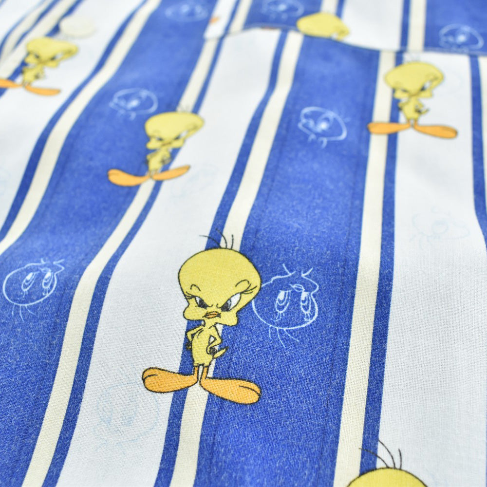 Y2K Looney Tunes "Tweety" ストライプ パジャマシャツ 260714H