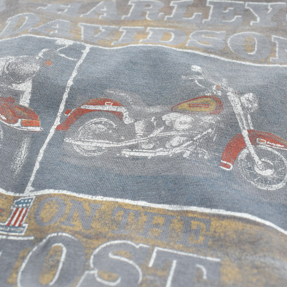 80's HARLEY-DAVIDSON "No.1 On The Most Wanted"  鬼フェード ハーレーT 260623H