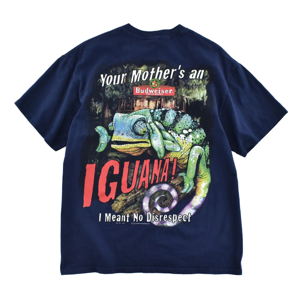 90's BUDWEISER "Your Mother's an Iguana" カメレオン ノベルティTシャツ 260619H