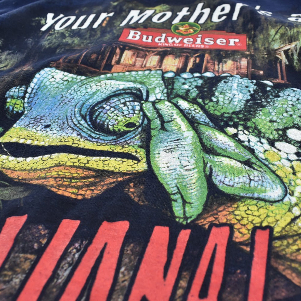90's BUDWEISER "Your Mother's an Iguana" カメレオン ノベルティTシャツ 260619H