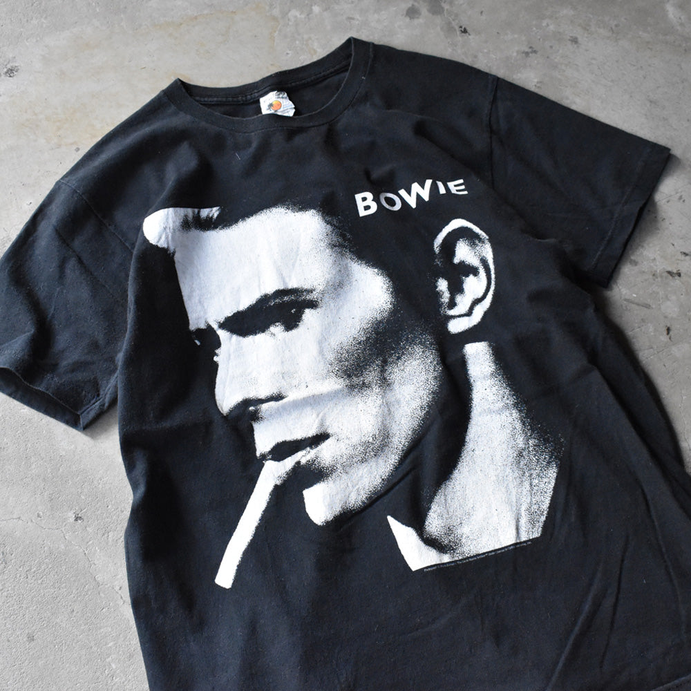 デヴィッド・ボウイ 横顔 ポートレート フォト Tシャツ 2000年代 ブラック 古着
