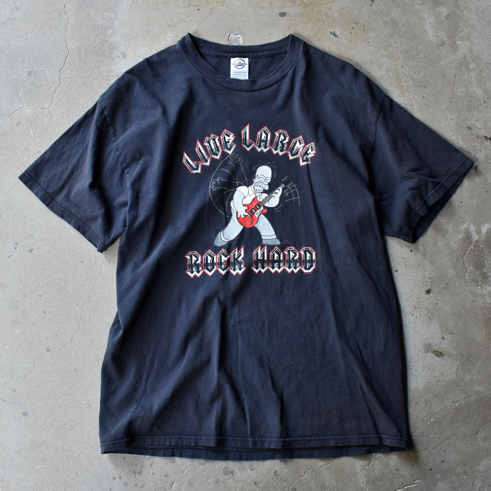 Y2K The Simpsons “LIVE LARCE ROCK HARD” キャラ Tシャツ 240919