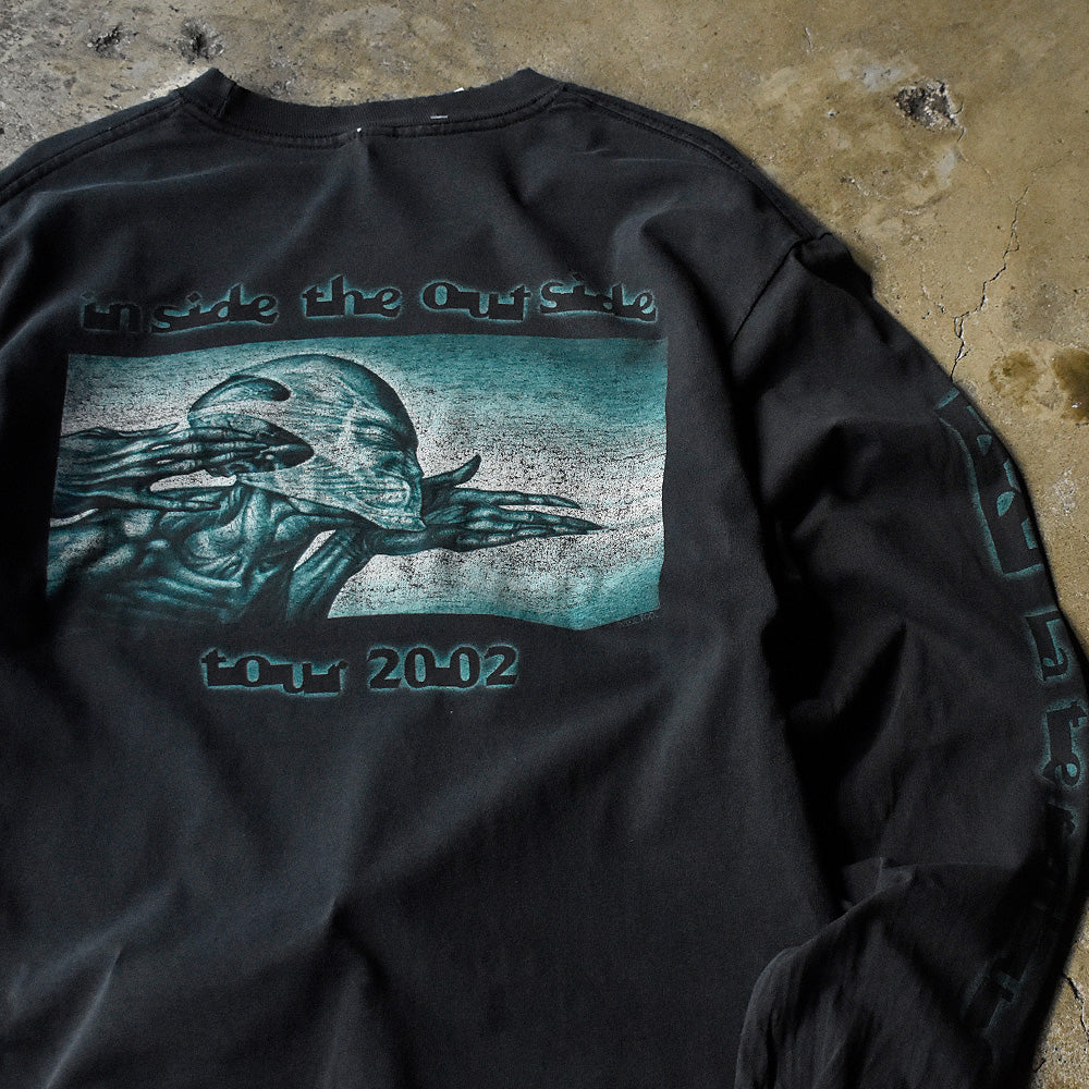 トゥール IN SIDE THE OUTSIDE エイリアンプリント ロングスリーブ ツアーTシャツ 2002年 古着