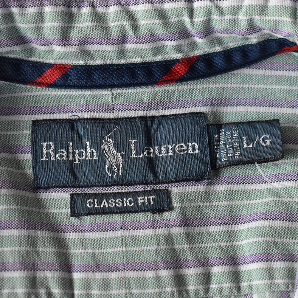 Ralph Lauren “CLASSIC FIT” ストライプ 半袖 ボタンダウンシャツ 240501 S2096