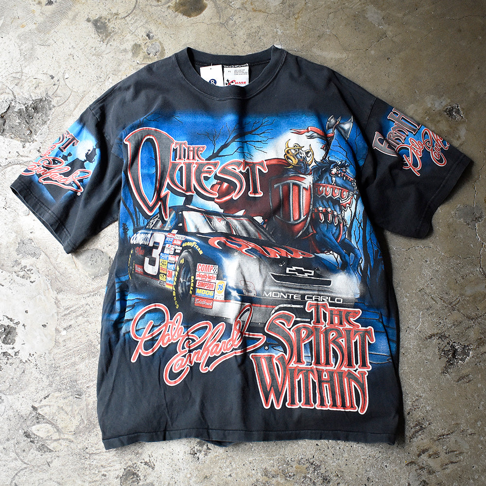 CHASE authentics AOP レーシングTシャツ 1998年 ブラック USA製 ヴィンテージ