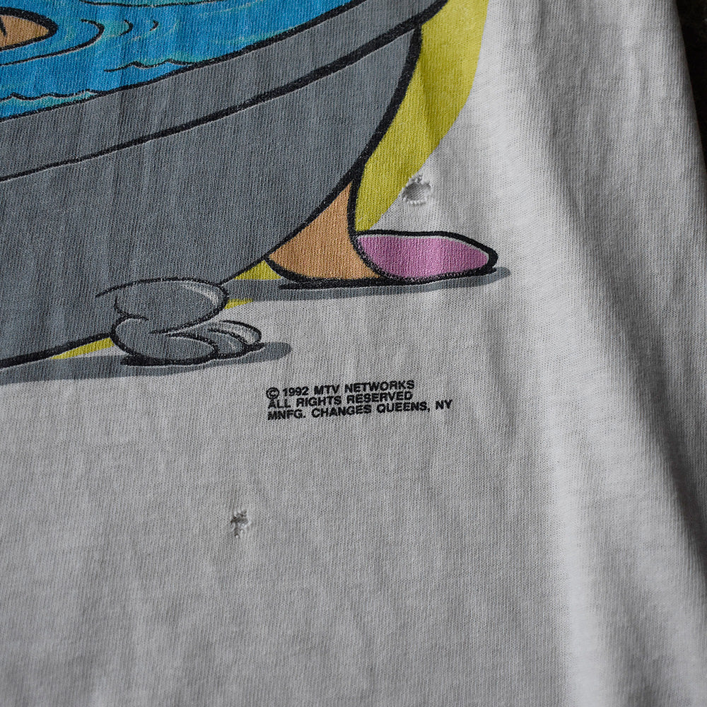 90’s ボロ！ “The Ren and Stimpy Show“ 海外アニメ キャラ Tシャツ USA製 250828H