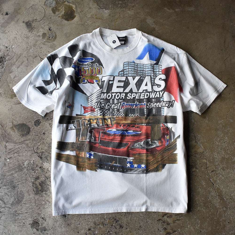 Y2K AOP！ CHASE AUTHENTICS “TEXAS MOTOR SPEEDWAY“ レーシングTシャツ 250704H