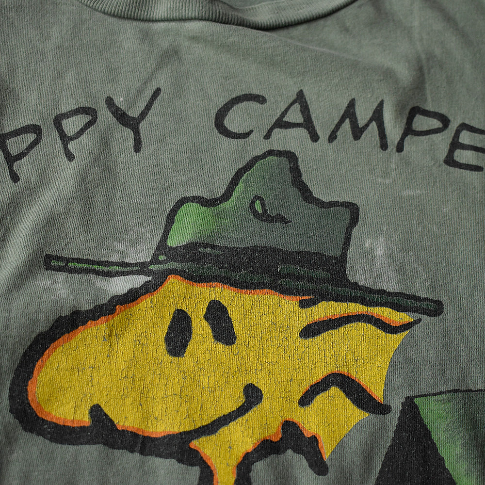 90's PEANUTS WOODSTOCK “HAPPY CAMPER” 海外アニメ キャラTシャツ USA製 250728H