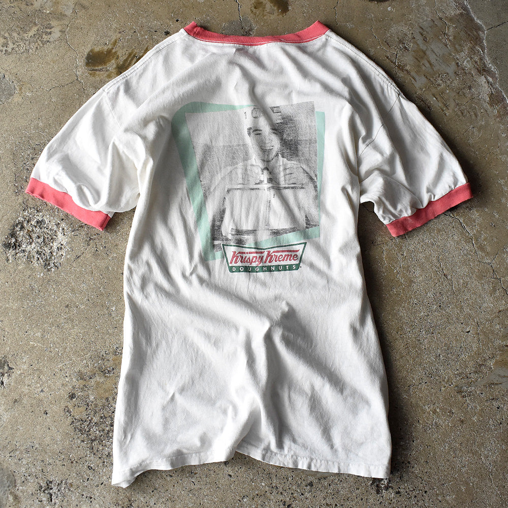 90's “Krispy Kreme Doughnuts“ リンガーTシャツ USA製 240813H