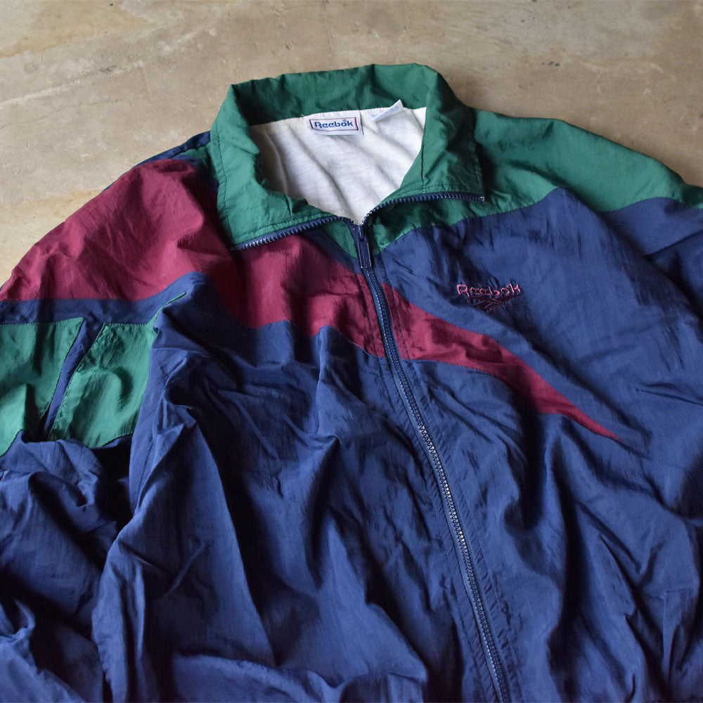 90’s Reebok 裏地付き ビッグロゴ ナイロン トラックジャケット 240526