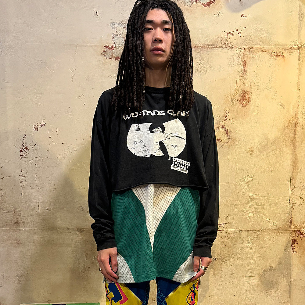 Y2K Wu-Tang Clan “Iron Flag” カットオフ ロングスリーブTシャツ 240622H