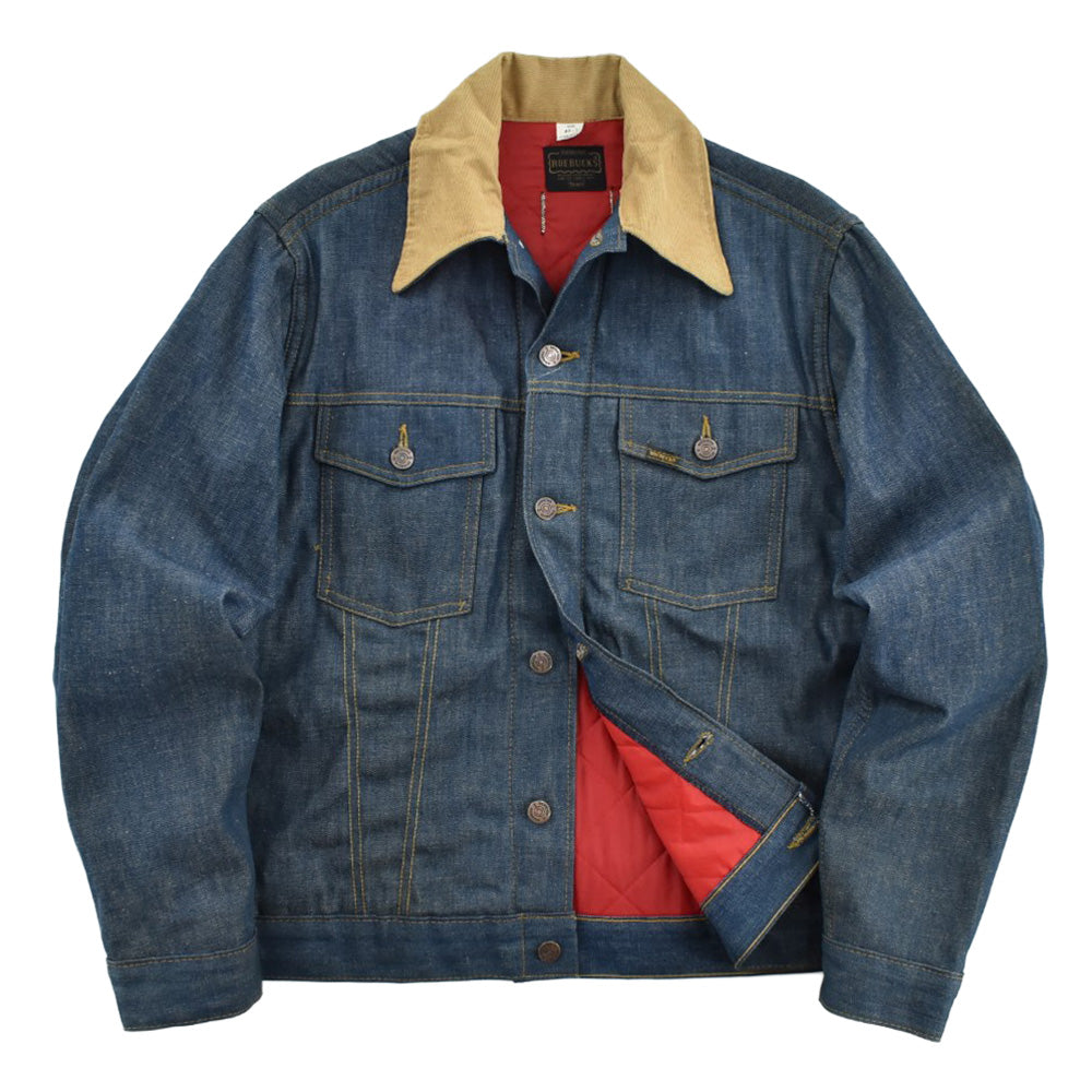 70’s Sears ROEBUCKS シアーズ ローバックス デニムジャケット デッドストック 赤キルティング コーデュロイ襟