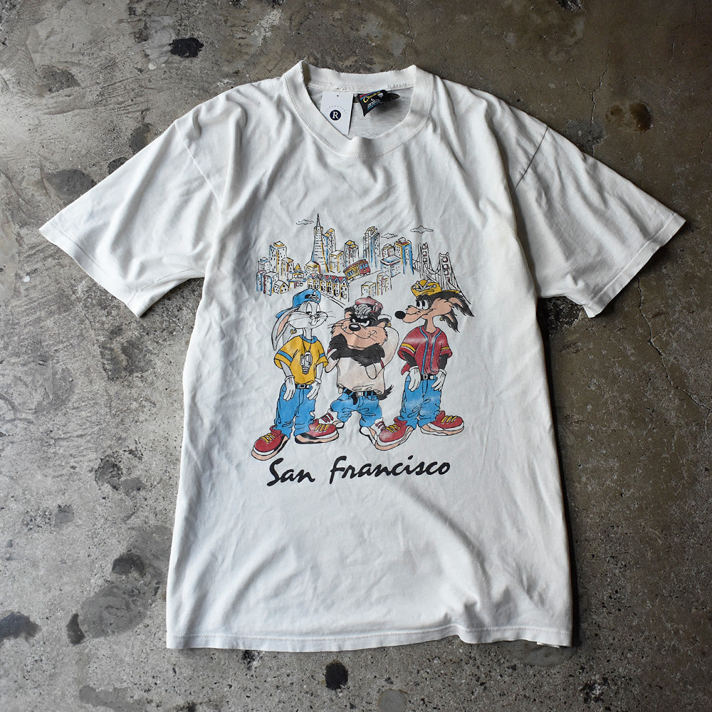 90's ダメージ！ Looney Tunes “San Francisco” 海外アニメ キャラ Tシャツ USA製 250901H