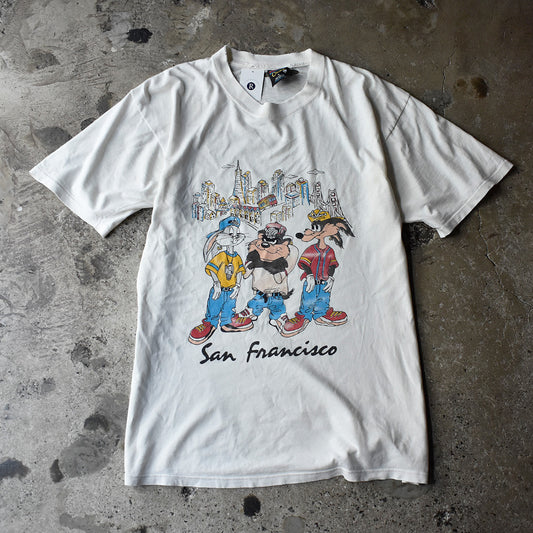 90's ダメージ! Looney Tunes “San Francisco” 海外アニメ キャラ Tシャツ USA製 250901H