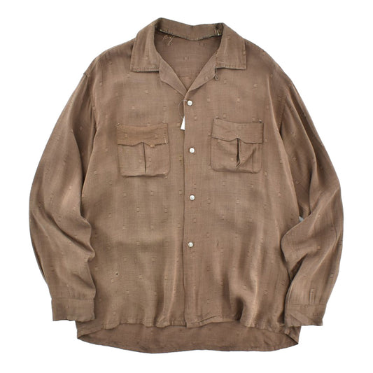 50's Rayon Gabardine ループ オープンカラーシャツ 260529H
