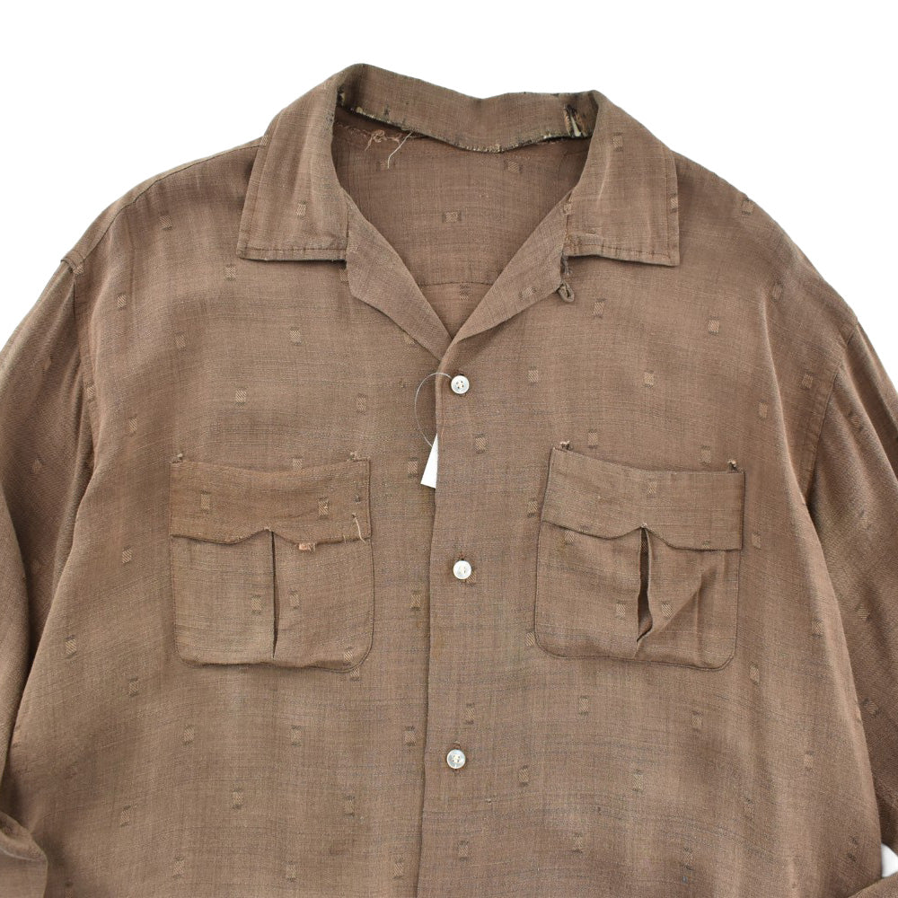 50's Rayon Gabardine ループ オープンカラーシャツ 260529H
