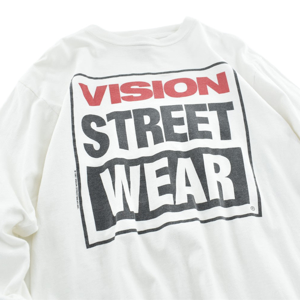 80's VISION STREET WEAR ボックスロゴ スケート ロンT USA製 260908H
